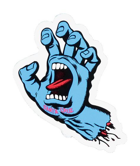 Santa Cruz Screaming Hand 3" Sticker | Zumiez Santa Cruz Hand, Santa Cruz Stickers, Santa Cruz Screaming Hand, Screaming Hand, Custom Motorcycles Bobber, Skate Stickers, Custom Sportster, Skateboard Photography, Softail Custom