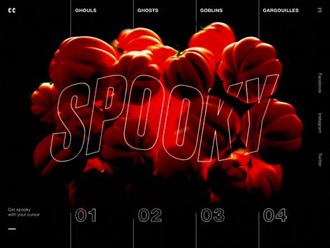 Sp00ky Halloween Website Design, Typography Animation Motion Graphics, Website Interaction, Spooky Jackolantern, Ui Ux Trends, Halloween Graphic Design, Halloween Animation, 3d Website, Green Chameleon