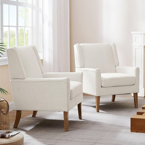 Amazon.com: Art Leon Accent Chair, Modern Fabric Upholstered Single Sofa Chair, Comfy Arm Chair Lounge Chair with Wood Legs for Living Room Bedroom, Off White : Home & Kitchen Bedroom Off White, Accent Chair Modern, Chair Comfy, Comfy Armchair, Upholstered Bedroom, Chair Lounge, Accent Chair Set, Single Sofa Chair, Lounge Armchair