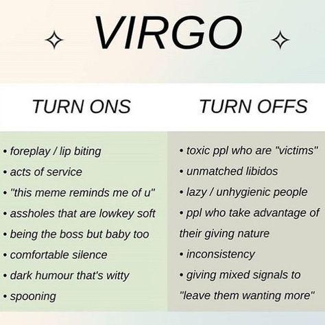 @traitsofvirgos’s Instagram post: “#virgo #virgos #virgomen #virgowomen #virgosrock #truth #tagavirgo #dateavirgo #loveavirgo #virgonation #teamvirgo #traitsofvirgos #zodiac…” Virgo Turn Ons, Virgo Emotions, Virgo Things, Turn Offs, All About Virgo, Virgo Personality, Virgo Memes, Horoscope Memes, Virgo Traits