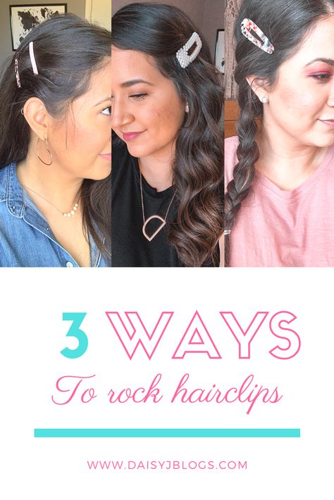 How To Wear Big Hair Clips, How To Style Barrettes Short Hair, How To Wear Hair Clips Accessories, Ways To Wear Hair Clips, How To Wear Barrettes, How To Wear Hair Clips, New Hair Trends, New Hairstyles, Side Hairstyles