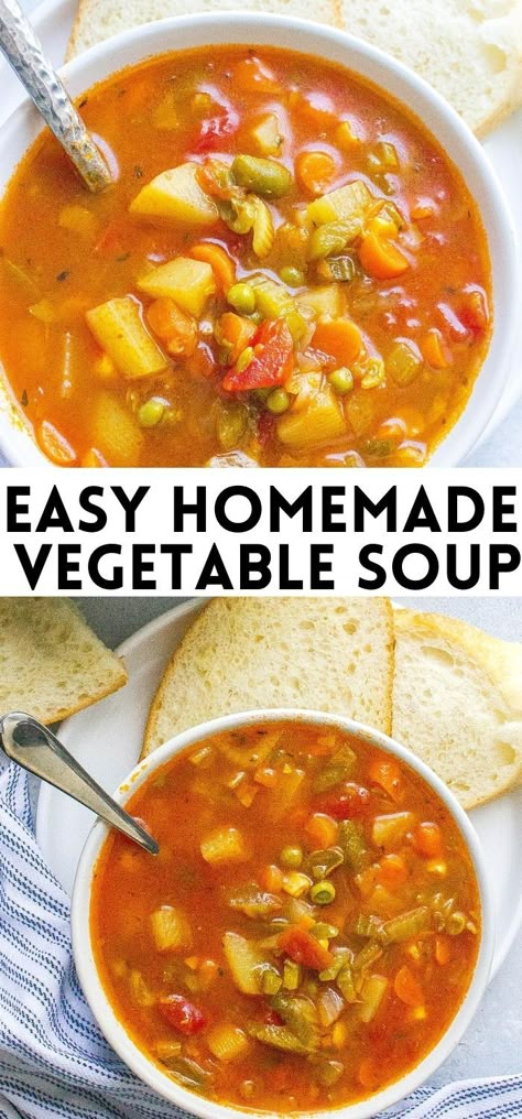 Easy Crock Pot Veggie Soup, Vegetable Soup With Tomato Soup, Best Ever Vegetable Soup, Vegetable Soup Canned Vegetables, Healthy Veggie Soup Recipes, The Best Vegetable Soup, Vegetable Soup Easy Quick, Vegetable Soup With Ham, Vegetable Soup With Lentils