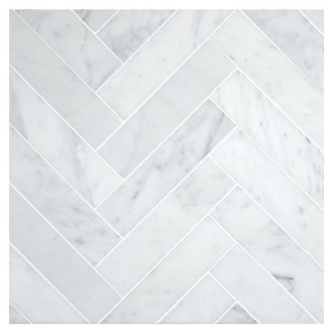 Italian Carrara 1.5″ x 6″ Herringbone Mosaic | Terra Bella Marble Herringbone Tile, Herringbone Mosaic Tile, Marble Herringbone, Shower Backsplash, Luxury Tile, Marble Polishing, Herringbone Tile, Marble Mosaic Tiles, Deck Patio