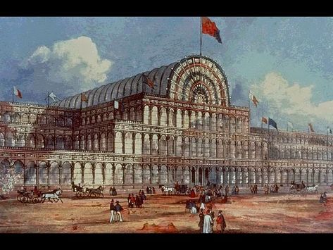 Palacio de Cristal de la Gran Exposición mundial 1851 en Londres | Joseph Paxton | The Crystal Palace Bauhaus Building, The Crystal Palace, San Carlo, Walter Gropius, German Art, Van Der Rohe, Mies Van Der Rohe, Crystal Palace, Old Buildings