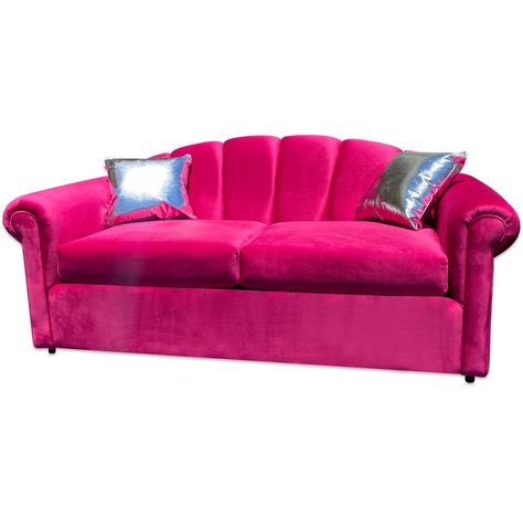 "Fabric: Wicked Fuchsia | 100% Polyester Approximate Dimensions: 37\" Depth (front to back) 34\" Height (bottom to top) 18\" Seat Height Frame: Poplar Foam: HR, Earth Friendly, CFC-free Has been tested and conforms to the requirements of the state of California technical bulletin No. 117. Shipping: FREE (within the 48 contiguous states). When the shipping carrier delivers your order, please fully inspect that your order is correct and for any damage before signing the delivery receipt. In the rare event that damage has occurred during transit again please notate it on the delivery receipt. Also, In the rare event that the delivery driver refuses to allow you to inspect the shipment before signing the delivery receipt please notate the following \"driver denied inspection of the item\" some Hot Pink Couch, Hot Pink Sofa, Delivery Receipt, Pink Velvet Sofa, Pink Couch, Pink Furniture, Pink Sofa, Delivery Driver, Cushion Sofa