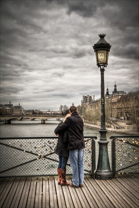 Love Lock Bridge, Paris, France. Love Locks Paris, Paris Lock Bridge, Lovers In Paris, Love Lock Bridge, Paris Seine, Paris Honeymoon, Lock Bridge, Paris Couple, Paris Dream