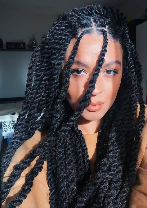 Long Marley Twists, Cuban Twist, Cuban Twist Hair, Marley Twist Hairstyles, Twist Braiding Hair, Spring Twist Hair, Afro Twist, Big Box Braids Hairstyles, Marley Hair