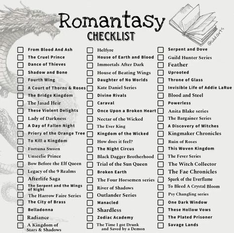 Reading Journal Prompts, Book Checklist, Books Tbr, Tbr Pile, Fiction Books Worth Reading, Book Reading Journal, Romance Series Books, Fantasy Romance Books, Paranormal Romance Books