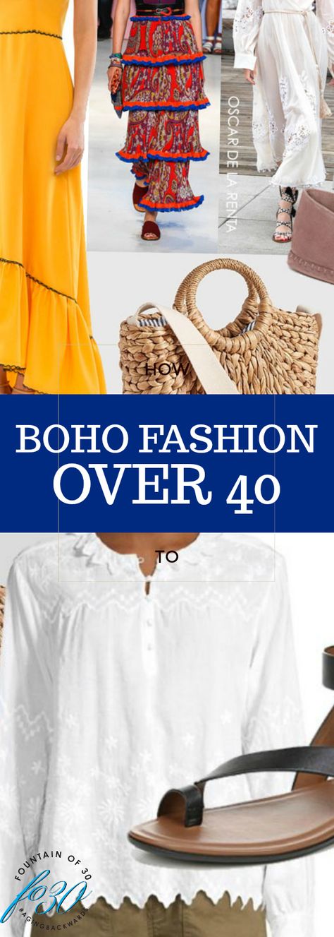 How To Wear Boho Style Over 40 #fashion #style #trends #howto #experttips #styletips #trends #over40fashion #over40style #over40trends #howtowear #fountainof30 Boho Chic Outfits For Women Over 40, Boho 40 Over 40 For Women, Spring Boho Outfits 2023, Boho Outfits For Short Women, Boho Fashion Trends 2023, Boho Chic Fashion Over 40, Boho Clothes For Women Over 50, Bohemian Outfits Women Over 50, Over 40 Boho Style