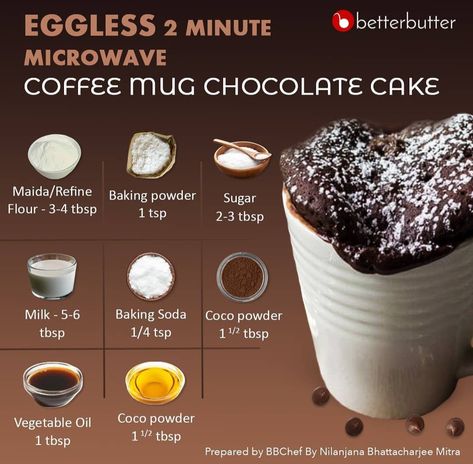 Mug Cake Recipe Microwave, Mug Chocolate Cake, Eggless Mug Cake, Quesadilla Maker Recipes, Microwave Mug, Sweet Dishes Recipes, Quick Recipes Snacks, Mug Recipes, Indian Dessert Recipes