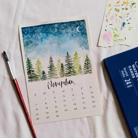 Watercolor calendar Art Calendar 2023, Calendar Design Drawing, Watercolor Calendar 2023, Calendar Painting Ideas, Watercolor Calendar Ideas, Watercolour Calendar, Calendar Design Ideas Creative, Calendar Painting, Paint Calendar