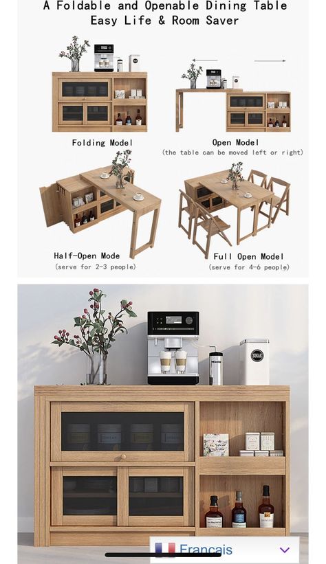 Multifunctional Furniture Small Spaces Dining Tables, Small Spaces Dining Tables, Tiny House Furniture, Modern Kitchen Design Grey, Kitchen Design White, Multifunctional Furniture Small Spaces, Kitchen Design Modern, Multipurpose Furniture, Furniture Small Spaces