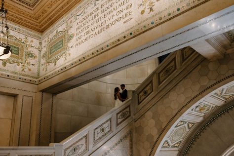 Chicago Wedding Photographer, Emma Petersen Photography, captures Miles and Alexandria's Fall engagement photos at the Chicago Cultural Center. Chicago Cultural Center Photoshoot, Chicago Cultural Center Engagement, Chicago Cultural Center Wedding, Chicago Cultural Center, Chicago Engagement Photos, Beautiful Engagement Photos, Fall Engagement Photos, Chicago Engagement, Engagement Locations