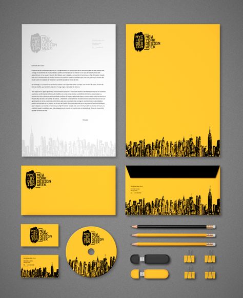 NYCxDesign - New York Design Week by Jous Lara, via Behance Envelope Corporate Design, Corporate Envelope Design, Branding Envelope, Modern Letterhead Design, Letterhead Design Inspiration, Professional Letterhead, Research Analysis, Brochure Design Creative, Letterhead Business