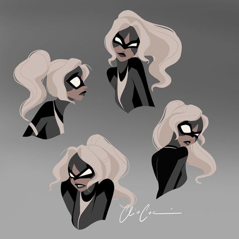 Unofficial concept artwork of Felicia Hardy, the Black Cat, in the animated film Spider-Man: Into the Spider-Verse • Clio Wolfensberger | Airworthy Comics Black Cat Redesign, 2099 Marvel, Spiderman Oc Art, Spider Cat, Into The Spiderverse, Felicia Hardy, Cat Expressions, Spider Man Into The Spider Verse, Dc Comics Girls