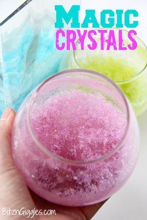 Magic Crystals Magic Crystals, Watch Kids, Kids Science, Glitter Glue, Science Experiments Kids, Camping Crafts, Science For Kids, Fun Science, Science Projects