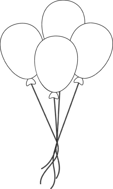 Ballons Coloring Pages, Balloon Template Free Printable, Bean Bag Drawing, Balloons Coloring Pages, Balloon Outline, Balloon Doodle, Diy Christmas Cards Cricut, Ballon Drawing, Balloon Coloring Pages