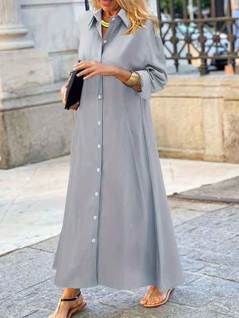 Temu | Explore the Latest Clothing, Beauty, Home, Jewelry & More Dress With Shirt, Prayer Clothes, Shirt Maxi Dress, Winter Mini Dresses, Irregular Dress, Collared Shirt Dress, Casual White Dress, Elegant Maxi Dress, Solid Color Dress