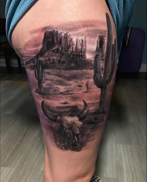 Western Bicep Tattoo, Western Style Sleeve Tattoo, Mountain Man Tattoo, Realistic Western Tattoo, Western Patch Sleeve Tattoo, Wester Sleeve Tattoo, Western Scenery Tattoo, Punchy Western Sleeve Tattoos For Women, Men Western Tattoo Ideas