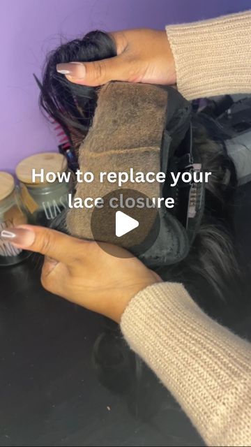 WIG REVAMP | CUSTOM WIGS on Instagram: "Heres how to replace your old lace closure with a new one. Dont have the time or equipment to do it yourself? No problem, send your wigs in for custom wig revamp servicing. 😊  I think voice overs are starting to grow on me lol I used to dread it 😅  ✨✨ Got a wig that needs a revamp⁉️  ✨✨ Click link in bio - LUXURY WIG SPA  ✨✨ DM for a free consultation and inquiries 🥰 • • • • • • • • • • •  #gluelesswig #wigrevamp #wigrepairs #torontowigmaker #wigtips" Revamping Old Wig, Hair Frontal, Voice Overs, Oldest Human, Wig Styling, Custom Wigs, Wig Making, Swiss Lace, Back To Life