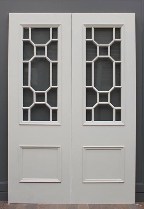 1 Panel Door, French Double Doors, Georgian Doors, Internal Glass Doors, Art Deco Door, Georgian Interiors, Glass French Doors, Door Fittings, Glass Doors Interior