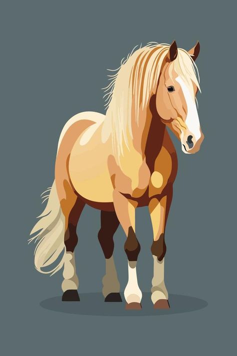 horse flat color illustration Flat Color Illustration, Horse Cutout, Illustration Advertisement, Horse Illustration, Color Illustration, Draft Horses, Environment Design, Flat Illustration, Flat Color