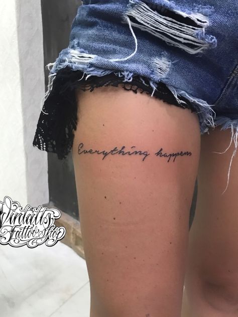 Tattoo Writing Fonts, Small Thigh Tattoos, Thigh Tattoo Quotes, Font Tato, Upper Thigh Tattoos, Fonts Tattoo, Forearm Tattoo Quotes, Cute Thigh Tattoos, Hip Tattoos Women