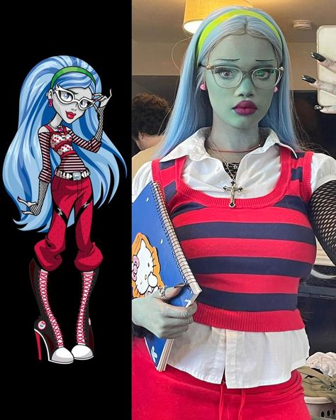 Fun Halloween Costumes, Monster High Halloween Costumes, Monster High Makeup, Monster High Halloween, Monster High Ghoulia, Monster High Cosplay, Monster High Costume, Costumes For Couples, Trio Halloween Costumes