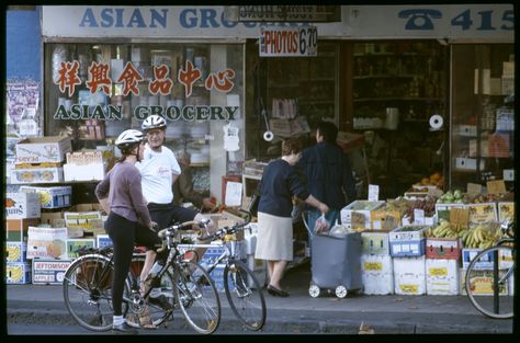 photo Rennie Ellis - Asian Grocery Store in Smith Street Collingwood, Melbourne, Australia.  circa 1990s Rennie Ellis, Modernist Photography, Collingwood Melbourne, Asian Grocery Store, Local Grocery Store, Asian Grocery, Australian Art, Local History, Melbourne Australia