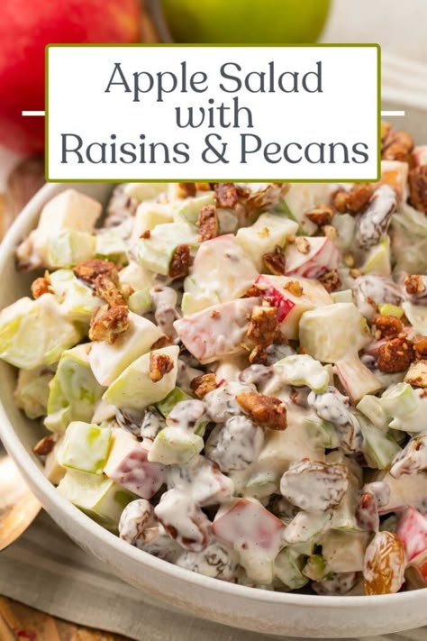 Crisp Apple Salad, Salad With Raisins, Dessert Recipes Summer, Summer Desserts No Bake, Desserts Easy For A Crowd, Summer Desserts Easy No Bake, 40 Aprons, Dairy Free Salads, Desserts Easy No Bake