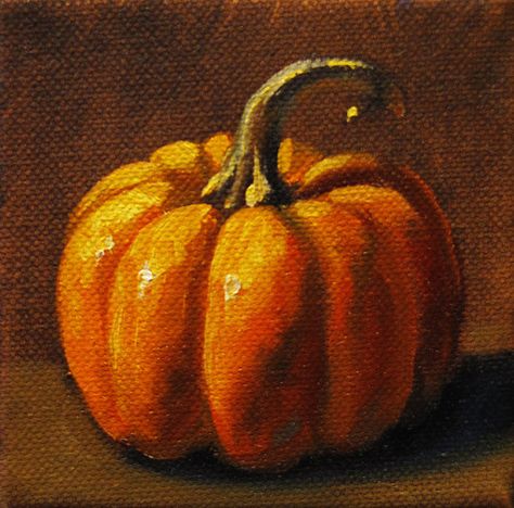 Painting Ideas Pumpkin Canvas, Picture Of Pumpkins, Cool Painting References, Oil Paint Painting, Food To Paint, Realistic Pumpkin Painting, Autumn Pumpkin Painting, Paintings Of Pumpkins Acrylic, Cool Oil Paintings