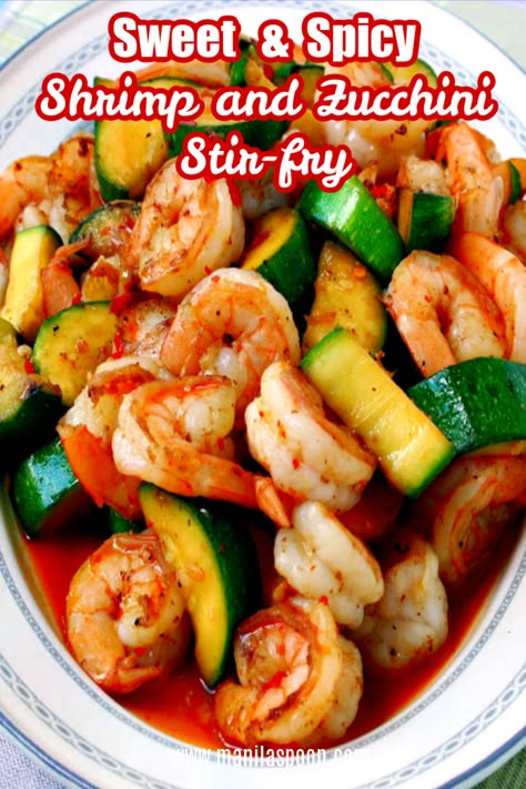 Shrimp And Zucchini Recipes, Shrimp Zucchini Recipes, 2023 Meals, Shrimp And Zucchini, Zucchini Stir Fry, Sweet And Spicy Shrimp, Stir Fry Shrimp Recipes, Shrimp Zucchini, Shrimp And Vegetables