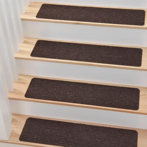 "Elevate safety and style with MBIGM Non-Slip Carpet Stair Treads! 🚶‍♂️🐾 This pack of 15 adds slip-resistant comfort indoors, ideal for kids, elders, and pets. The rich brown design seamlessly blends with your decor. With reusable adhesive, create a safer and more secure environment for your loved ones. 🏡👣 #MBIGMStairTreads #SafetyFirst #NonSlipRug #HomeComfort" Stair Tread Covers, Carpet Treads, Rugs Slipping, Carpet Stair Treads, Stair Mats, Stair Tread Rugs, Stair Parts, Carpet Padding, Wooden Stairs