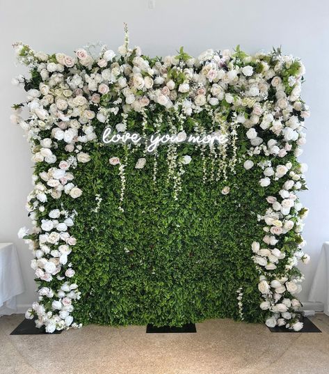 Grass Wall With Flowers, Flower Wall Wedding Ceremony Backdrop, Faux Flower Garland, Flower Wall For Wedding, Floral Wedding Backdrop, Engagement Backdrop, Wedding Photo Walls, Photo Booth Backdrop Wedding, Flower Backdrop Wedding