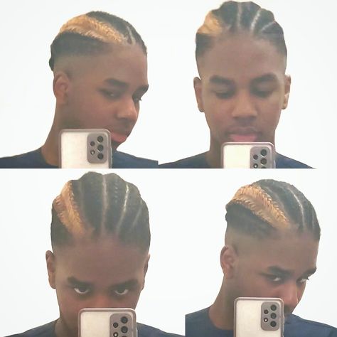 Skunk Stripe Cornrows, Ginger Cornrows, Cornrow Ideas, Cornrows Men, Boys Hairstyle, Cornrow Braids Men, Cornrow Designs, Bday Hair, Braids Men