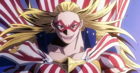 My Hero Academia Season 7 Release Window, Cast, Plot, and More | The Mary Sue American Flag Outfit, Ms America, American Flag Clothes, Wolverine Movie, Charlotte Anime, Mha Characters, Flag Outfit, Top Anime, Female Hero