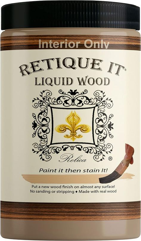 Retique It Liquid Wood Quart - Stainable Wood Fiber Paint Puts a Fresh Wood Coat (32oz Light) - Amazon.com Retique It Liquid Wood, Retique It, Liquid Wood, Bleached Wood, Wood Slat Wall, Furniture Paint, Gel Stain, Paint Sprayer, Wood Fiber