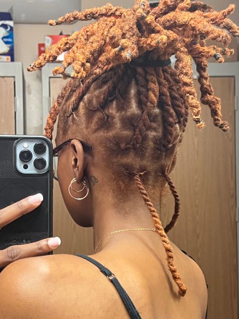 4c Loc Hairstyles, Cute Dreads Styles, Different Shades Of Brown Locs, Fall Loc Colors, Loc Grid Pattern, Wicks Dreads Men, Reddish Brown Locs Black Women, Hair Wicks, Protective Styles Over Locs