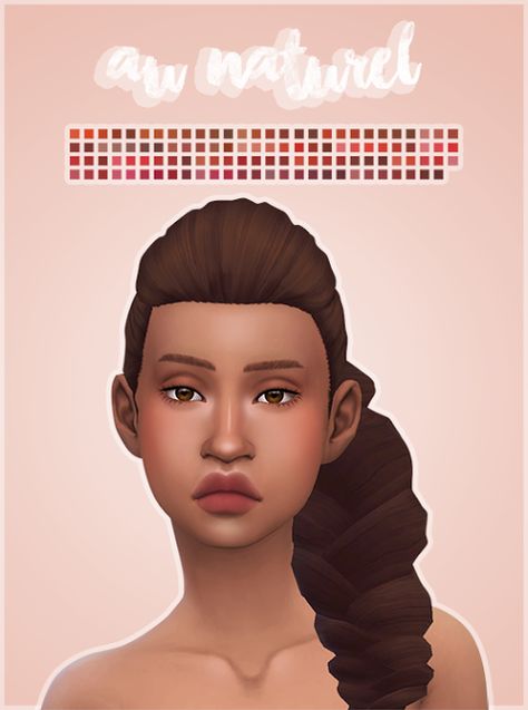 My Sims 4 Blog: Au Naturel Lipstick by ChiefWhiskers Beautiful Lip Color, The Sims 4 Skin, Makeup Cc, Sims 4 Mm Cc, Sims 4 Cc Makeup, Sims 4 Cc Skin, Natural Lipstick, Sims 4 Mm, Sims Hair