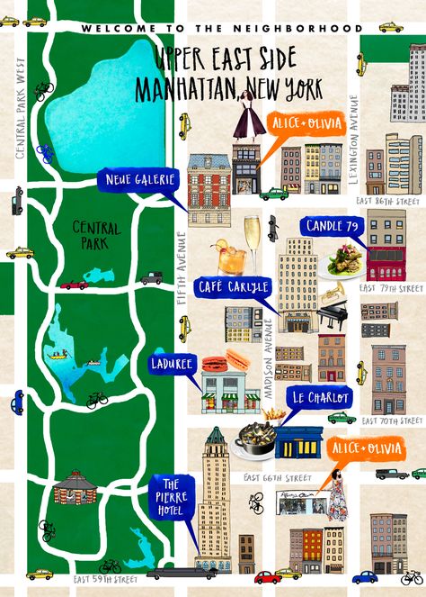 plan de Manhattan New York City Vacation, Neighborhood Guide, East River, Nyc Life, New York Life, New York City Travel, Upper East Side, Nyc Trip, Manhattan New York