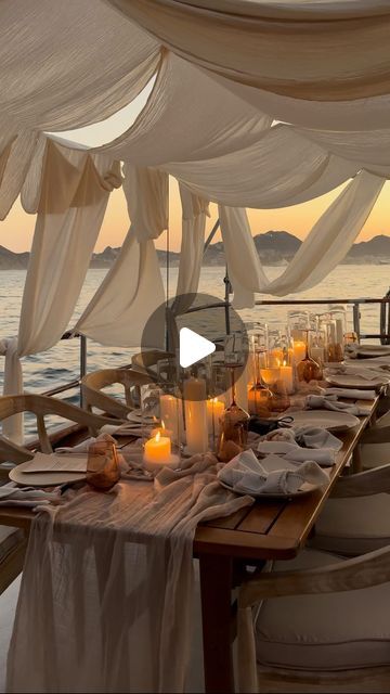 Coty Childers on Instagram: "a glimpse of our first dinner as husband and wife, the vibes were immaculate to say the least 🥂 what a wonderful night, what a wonderful life @rodrigoazanza  Content by @everafter________  . . . . #wedding #cabowedding #weddinginspiration #sailboat #weddingtok #weddingstyle #sailboatwedding #brideandgroom #weddingluxury #weddinginmexico #weddingcontentcreator  #weddingstylist #weddingdesigner #weddingdecor #weddingincabo #contentcreator  #wedding #matrimonio #weddingdecor #weddinginspiration #weddingideas #weddingdecorinspiration" Wedding Boat Party, Boat Wedding Ceremony, Boat Wedding Ideas, Boat Wedding Reception, Yacht Wedding Reception, Sailboat Elopement, Wedding On A Boat, Ideas Casamiento, Wedding On The Water