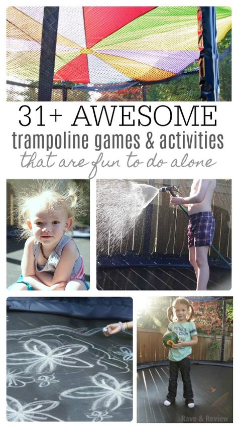 Looking for the BEST ideas for enjoying your trampoline solo? Check out this list of 31+ ideas and activities for trampolines that only require one person. From playtime to workouts and even for relaxing, trampolines are tons of fun for one person. Trampoline Fun Ideas, Fun Trampoline Ideas, Trampoline Games For Two People, Trampoline Activities, Trampoline Ideas, Trampoline Games, Trampoline Tent, Toddler Trampoline, Diy Crayons