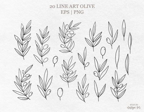 Olive Branch Drawing, Olive Foliage, Branch Drawing, Olive Leaves, How To Make Logo, Olive Leaf, Plant Illustration, Olive Branch, Digital Portrait