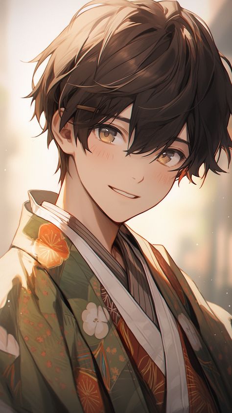 Brown Hair Brown Eyes Guy, Brown Hair Anime Boy, Black Hair And Brown Eyes, Anime Brown Hair, Brown Hair Boy, Blue Eyed Men, Anime Fanfiction, Chibi Anime Kawaii, Dark Anime Guys