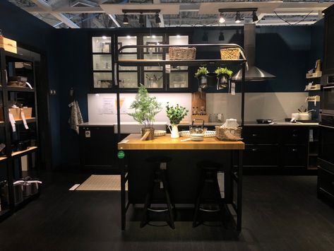 Black kitchen in Ikea for some interior design inspiration Ikea Showroom Kitchen, Ikea Kitchen Inspiration, Ikea Showroom, Black Kitchen, Ikea Kitchen, Black Kitchens, Kitchen In, Interior Design Inspiration, Kitchen Inspirations