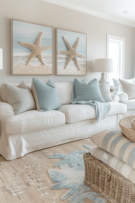 Beach Living Rooms, Modern Coastal Living Room Ideas, Coastal Party, Coastal Living Room Ideas, Bungalow Living Room, Beachy Living Room, Living Room Setting, Modern Coastal Living Room, Beach Sofa