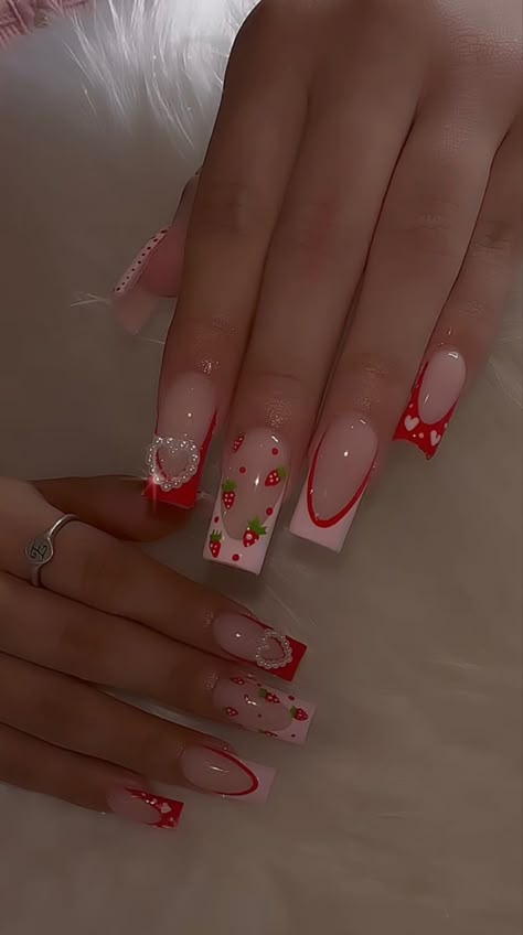 Paznokcie Hello Kitty, Diy Acrylic Nails, Nail Designs Valentines, Cute Acrylic Nail Designs, Classy Acrylic Nails, Acrylic Nails Coffin Pink, Unique Acrylic Nails, Jelly Nails, Nails Spring