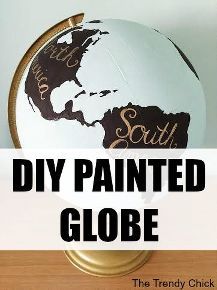 Painted Globe Diy, Diy Globe, Globe Projects, Globe Diy, Globe Crafts, Painted Globe, Globe Art, Thrift Store Crafts, Globe Decor