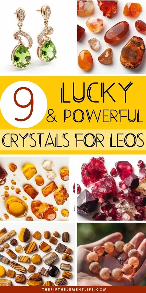 Are you ready to tap into the fierce energy of your zodiac sign, Leo? Discover nine lucky and powerful crystals that resonate with your fiery spirit and help you unleash your inner lion. Learn how these vibrant stones align with your strengths, boost your confidence, and bring out the best in you. August Stones And Crystals, Leo Stones And Crystals, Lucky Crystals, Leo Gemstones, Crystals For Leo, Leo Crystals Zodiac Signs, Zodiac Sign Leo, Powerful Crystals, Best Crystals