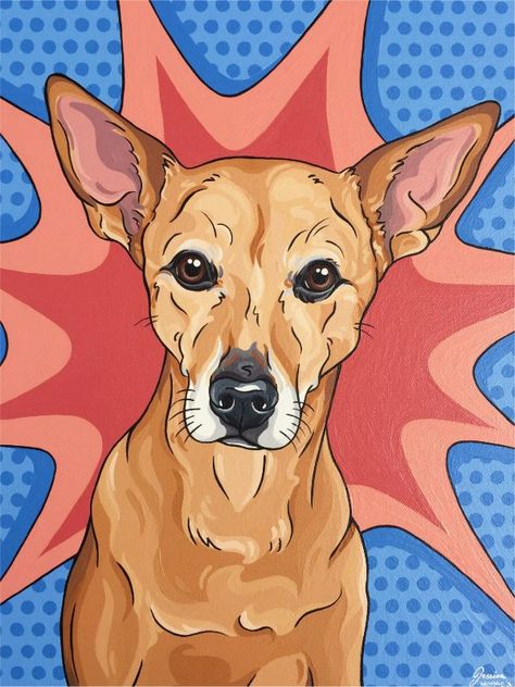 Dog Painting Pop Art, Pet Pop Art, Layout Insta, Animal Pop Art, Pop Art Pet Portraits, Living Wallpaper, Portraits Pop Art, Dog Portraits Art, Dog Pop Art